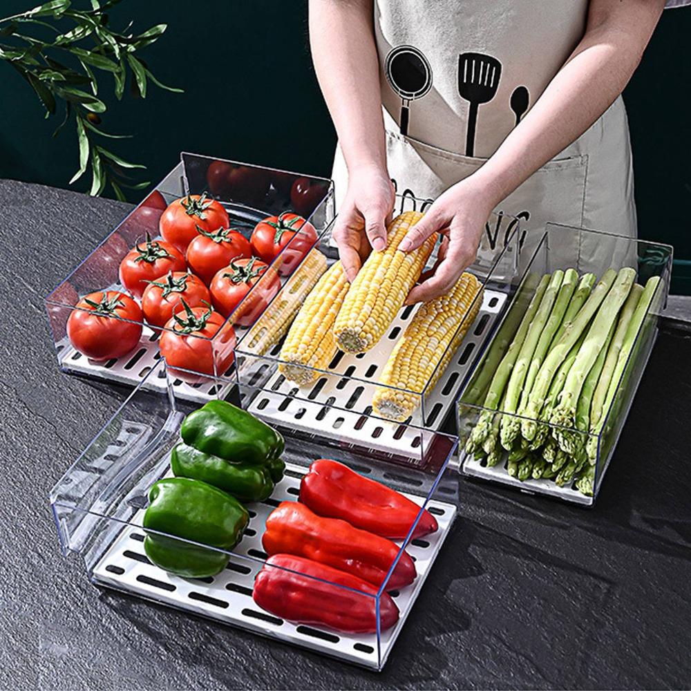 PET Refrigerator Storage Box S/L Fridge Produce Container  For Berry Storage