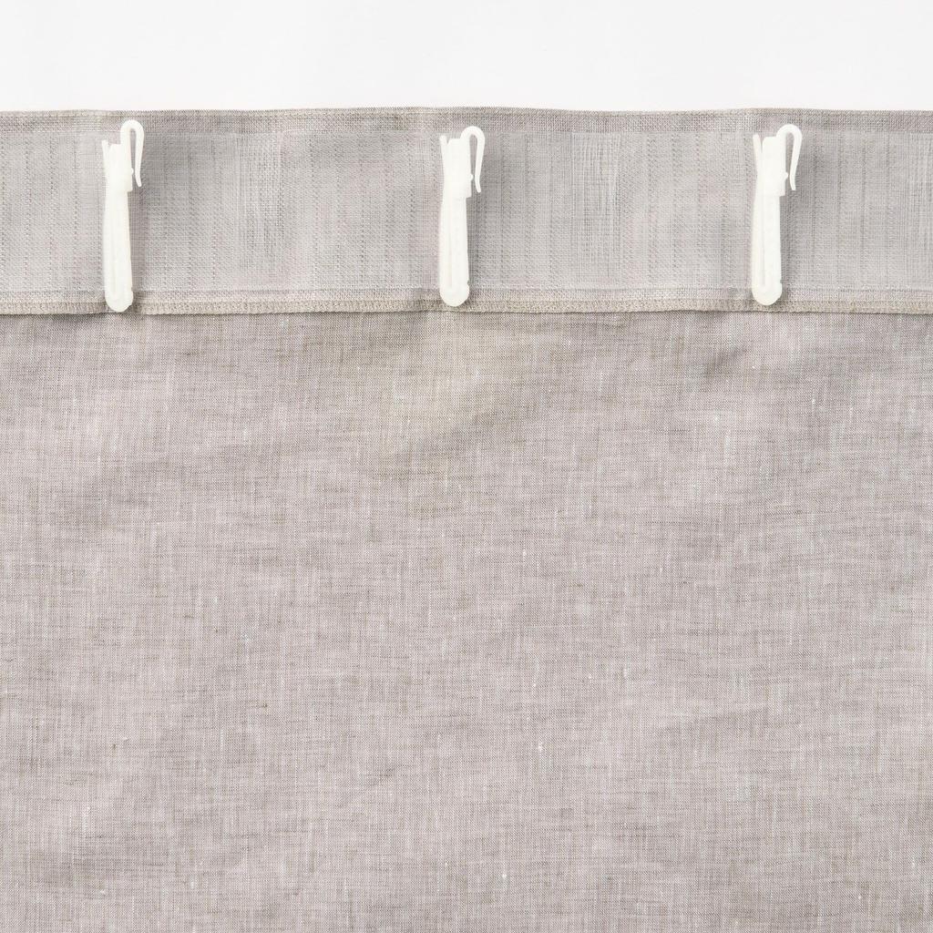 MUJI Linen Plain Weave Non-Pleated Curtains, 100cm Wide x 200cm Long, Off-White, 84759307