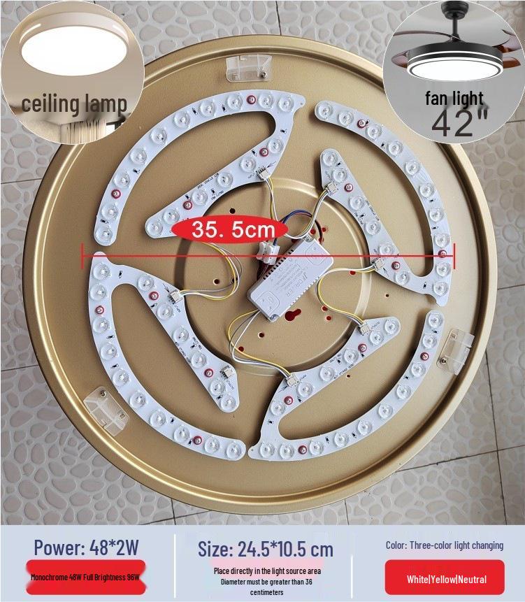 Full Spectrum LED Ceiling Fan Light with Magnetic Base and Wire Clips