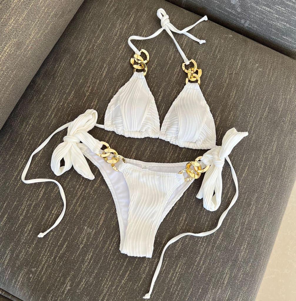 2023 Sexy European & American Split Chain Bikini Swimsuit