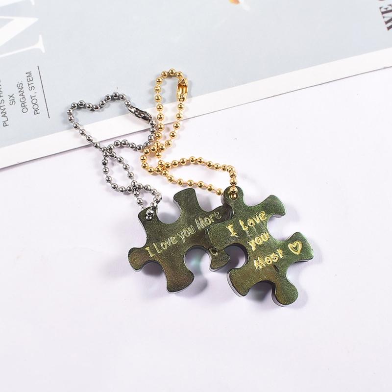 Aromatherapy Tablets Silicone Mold Puzzle Shape Resin Mold Keychain Charm Epoxy Casting Mold Rectangle Tags Molds DIY