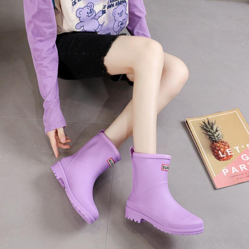 Nové dámské středně vysoké venkovní protiskluzové vodotěsné gumové boty