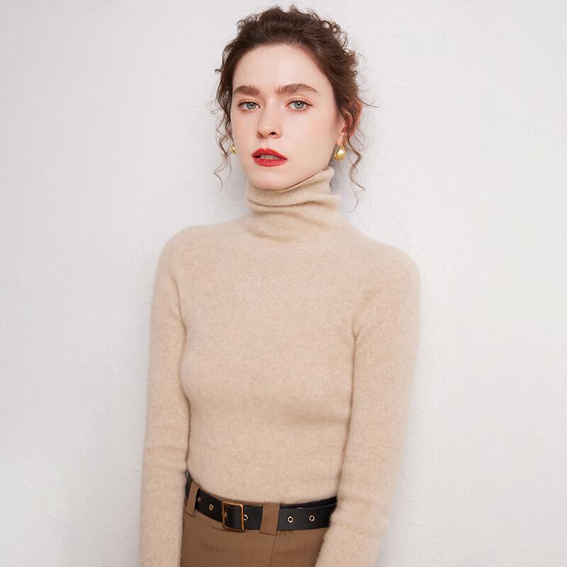 Fanzhen Women's 100% Cashmere Cowl Neck Sweater