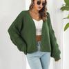 Ležérní Volný Cardigan Ženy Podzim Zima Dlouhý rukáv Pletené Topy Módní Svetr S otevřeným stehem Kabát Pevné oblečení 28591