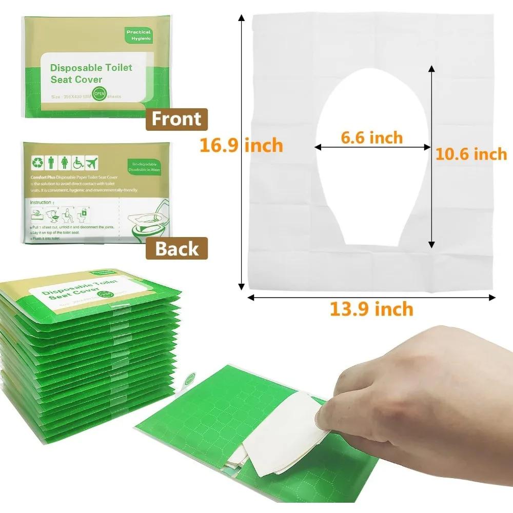 50/30/10PCS Disposable Toilet Seat Cover Disposable Flushable Travel Portable Camping Hotel Degradable Waterproof Toilet Mat