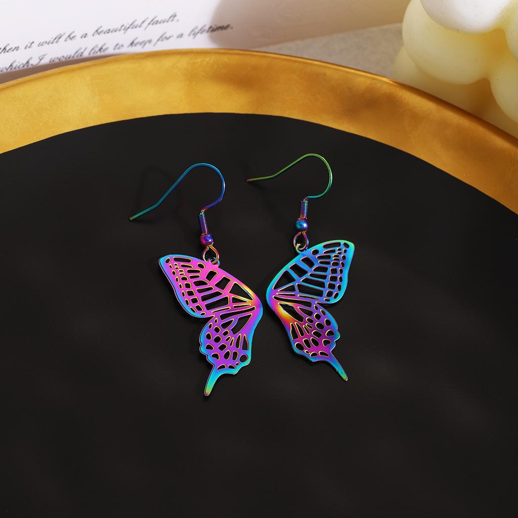 Symphony Hollow Variety Butterfly Earrings High Sense Light Luxury Ethnic Style Sweet Cool Fashion Temperament Earrings