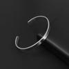 High Quality Titanium Steel Polished C Shape 6mm Open Bracelet Men's Fashion Punk Casual Cuff Bangles Couple Jewelry