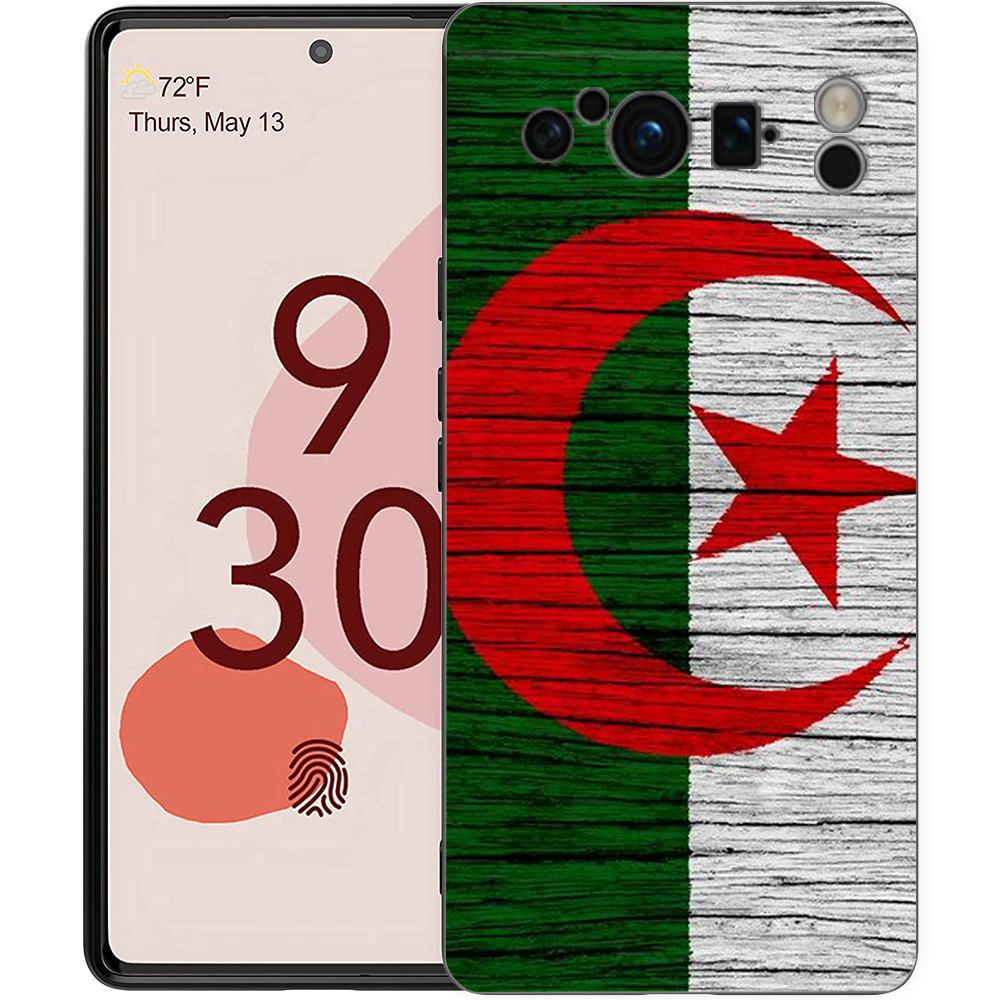 Phone Case For Google Pixel 8 A 7 6 Pro 6A 5G Black Soft Shockproof Back Cover Silicone TPU Shell Coque Algeria Flag