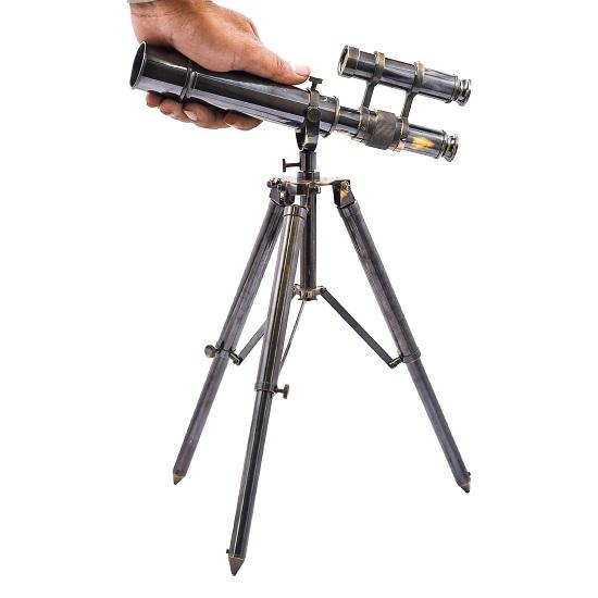 Royal Handicraft Vintage Telescope from the Victorian Era, Double Barrel Spyglass, Business Gift, Gift for Him, Holiday Present