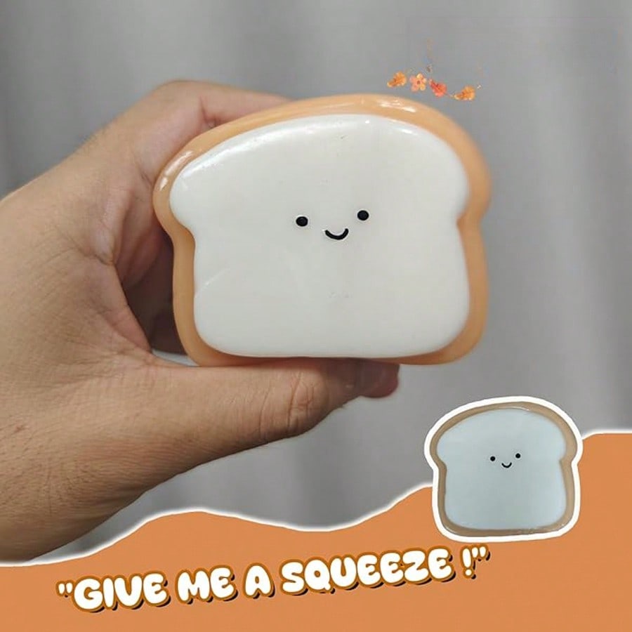 Taba Squishy Toast Toys,Kawaii Stress Relief Fidget Sensory Toys,Soft Silicone Squeeze Gifts For Children, Teens,Adults Stress Relieving Magic Tool