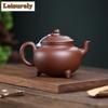 111ml Ancient Yixing Purple Clay Teapots Handmade Dezhong Pot Raw Ore Dragon Bone Gold Sand Mud Kettle Zisha Tea Set Ornaments