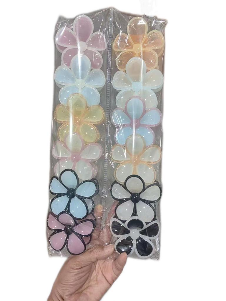 European Jelly Color Flower Claw Clip - Summer Beach Hair Accessory