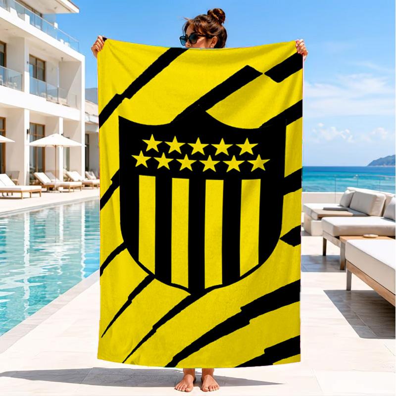 Toalla de Playa con Emblema del Club de Fútbol Peñarol, Secado Rápido, Fácil de Cuidar, Adecuada tanto para Fitness como para Vacaciones en la Playa, Esencial Deportivo