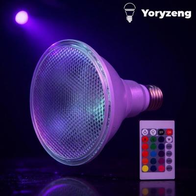 Lampe LED Par30 Par38 Dimmable E27 15W 25W RGB 220v Luminaire LED Avec télécommande Par 85-265v Ampoules Éclairage décoratif Lumineuse Super