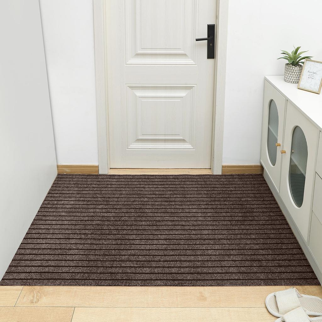 Entry Door Floor Mat Entryway Striped Carpet Anti Slip Wear Resistant Water Absorbent Foot Mat Home Decoration