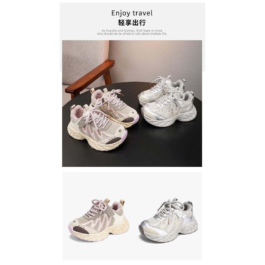 New autumn and winter cotton shoes for children, thick-soled soft-soled dad shoes, boys' casual shoes, girls' sports shoes