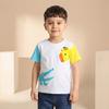 T-shirt à manches courtes pour garçon avec un imprimé dinosaure stylé et un col rond