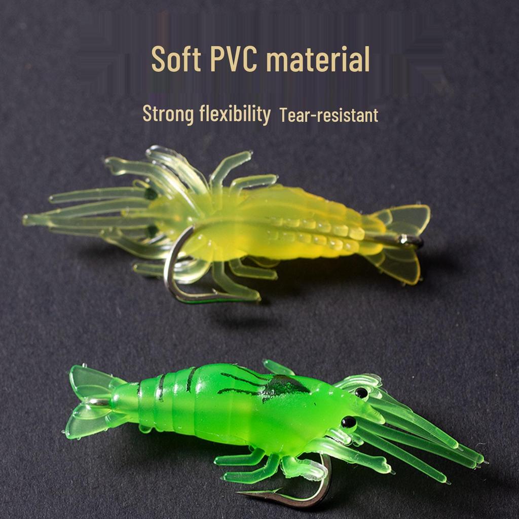 Luminous Soft Bionic Shrimp Lure with Hook for Perch and Culter Culter Fishing