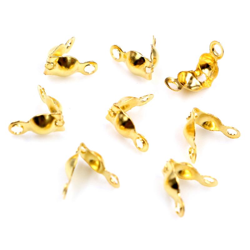 200pcs Connector Clasp Fitting 4*7mm Ball Chain Calotte End Crimps Beads Connector Components For DIY Jewelry Making Supplies