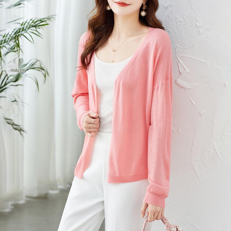 Srcr Women's Mulberry Silk Blend Thin Knit Cardigan