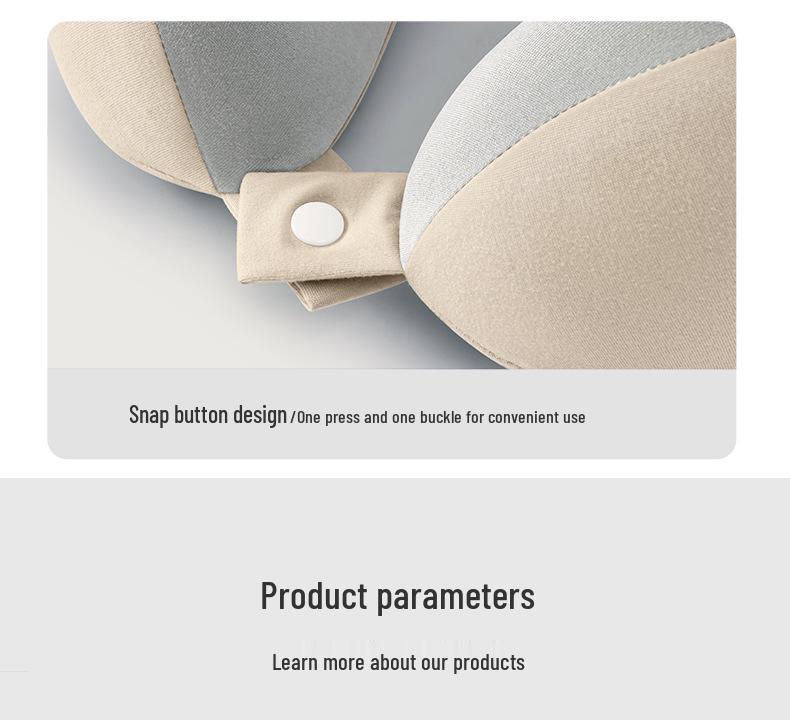 Travel Memory Foam U-Shape Pillow with Compact Storage & Dual-Peak Neck Support