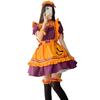 Halloween Maid Orange Bat Halloween Includes Socks [RPFLQ] Outfit, Costume, Women's Costume, Apron, Headband, Cute, Adult, 7-Piece Set, Knee-High