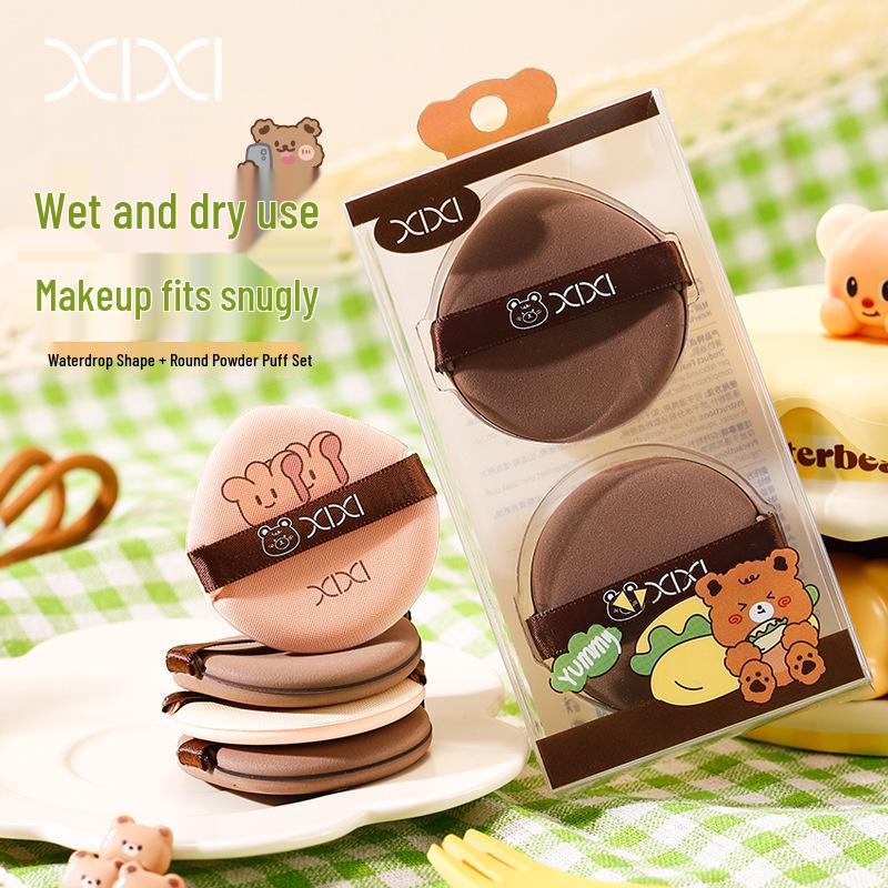 Xixi Dual-Use Puderquasten-Set - 2 Stück: Dehnt sich bei Nässe aus, Minimale Puderaufnahme zum Fixieren von Make-up