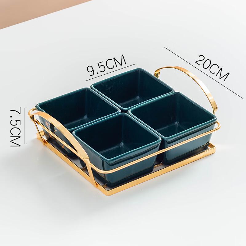 Ruhan Ceramic Four-Grid Fruit and Snack Platter