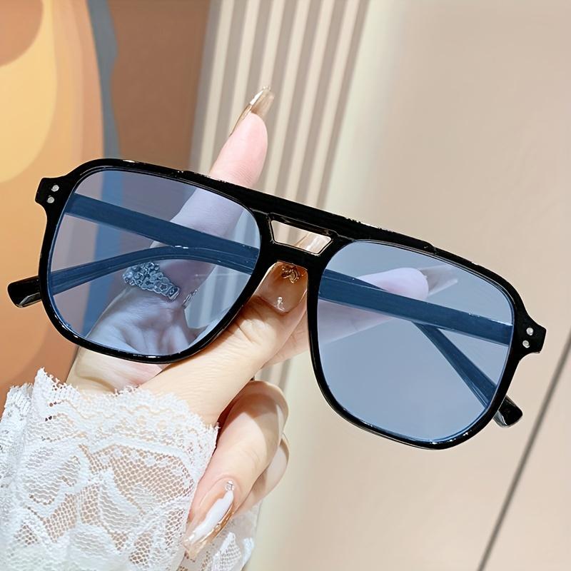 Preppy Fashion Glasses Unisex Full Rim Hand Washable with Decorate Lens Function, for Daily Wear, Running, Fishing, Climbing
