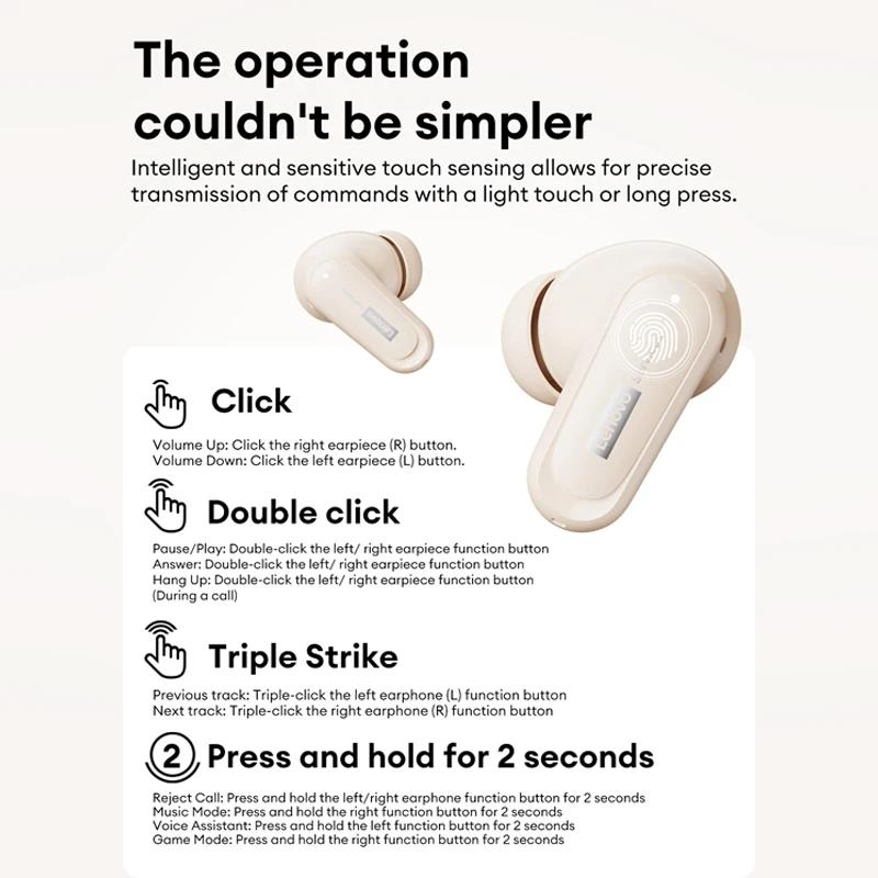 Original Lenovo LE260 Wireless Headphones In-Ear Bluetooth 6.0 Ultra-Low Latency Gaming Earphones TWS Clear Call Earbuds ENC Noise Reduction