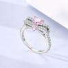 New In Authentic copper Ring for Women Gold Plated Pink Heart Zircon CZ Finger Ring copper Authentic Jewellery Wedding