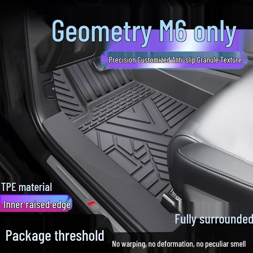 Geely Geometry M6 Waterproof TPE Floor Mats with Full Coverage & Door Sill Protection Single Layer Upgrade: TPE Mats