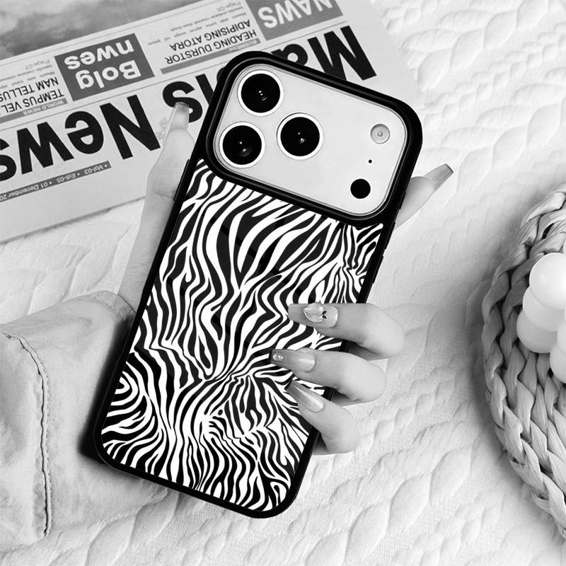 zebra print clip art silicone soft side Phone Case For IPhone 17 16e 15 14 13 12 11 Pro Max Air Mini Soft Protective Cover