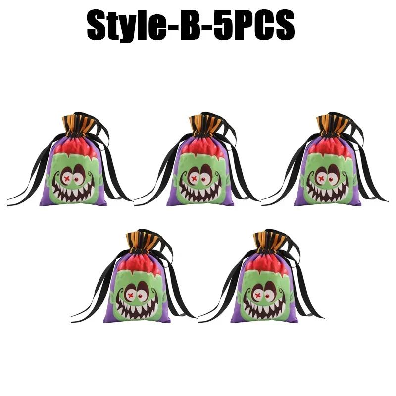 Bulk Halloween Candy Bags Pumpkin Drawstring Snack Bags Small Trick or Treat Favors for Kids Classroom Party Supplies