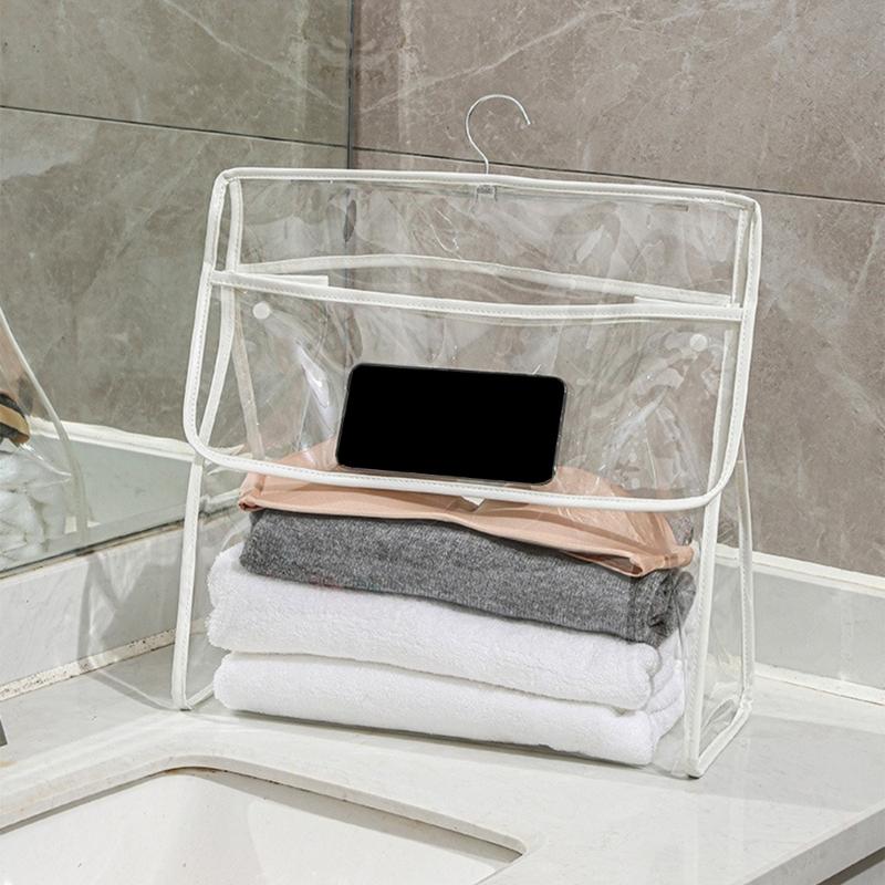 Multipurpose Multi Pocket Clear Shower Storage Bag Waterproof Hanging Wall Organizer Bathroom Accessory