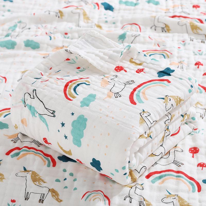 Środowiskowy Oddychający Noworodek Bawełna Gaza Drukowany Muślinowy Otulaczek Kocyk Ręcznik Kąpielowy dla Niemowlaka