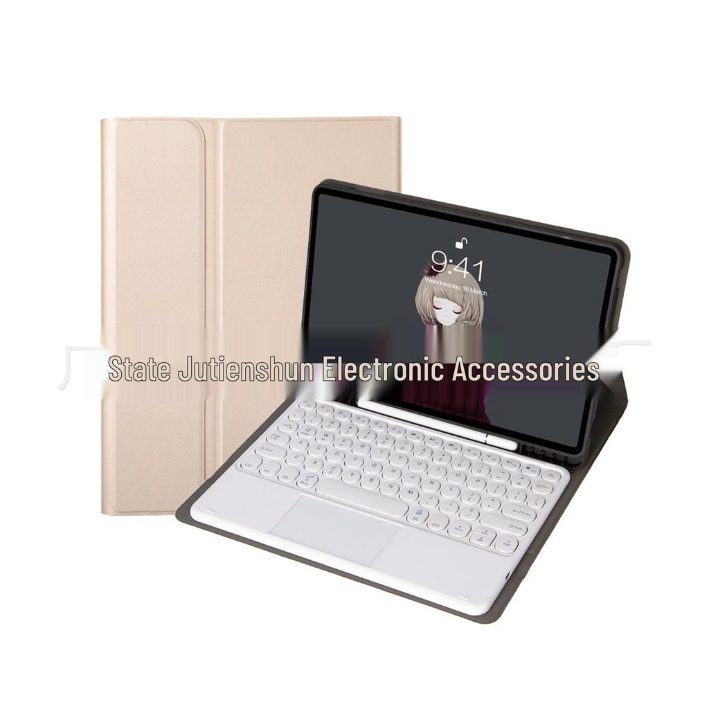 Bluetooth Keyboard Protective Case with Pen Slot for Samsung Galaxy S7, S8, S9, FE, and S10 Lite - Round Cap Touch & TPU Soft Shell