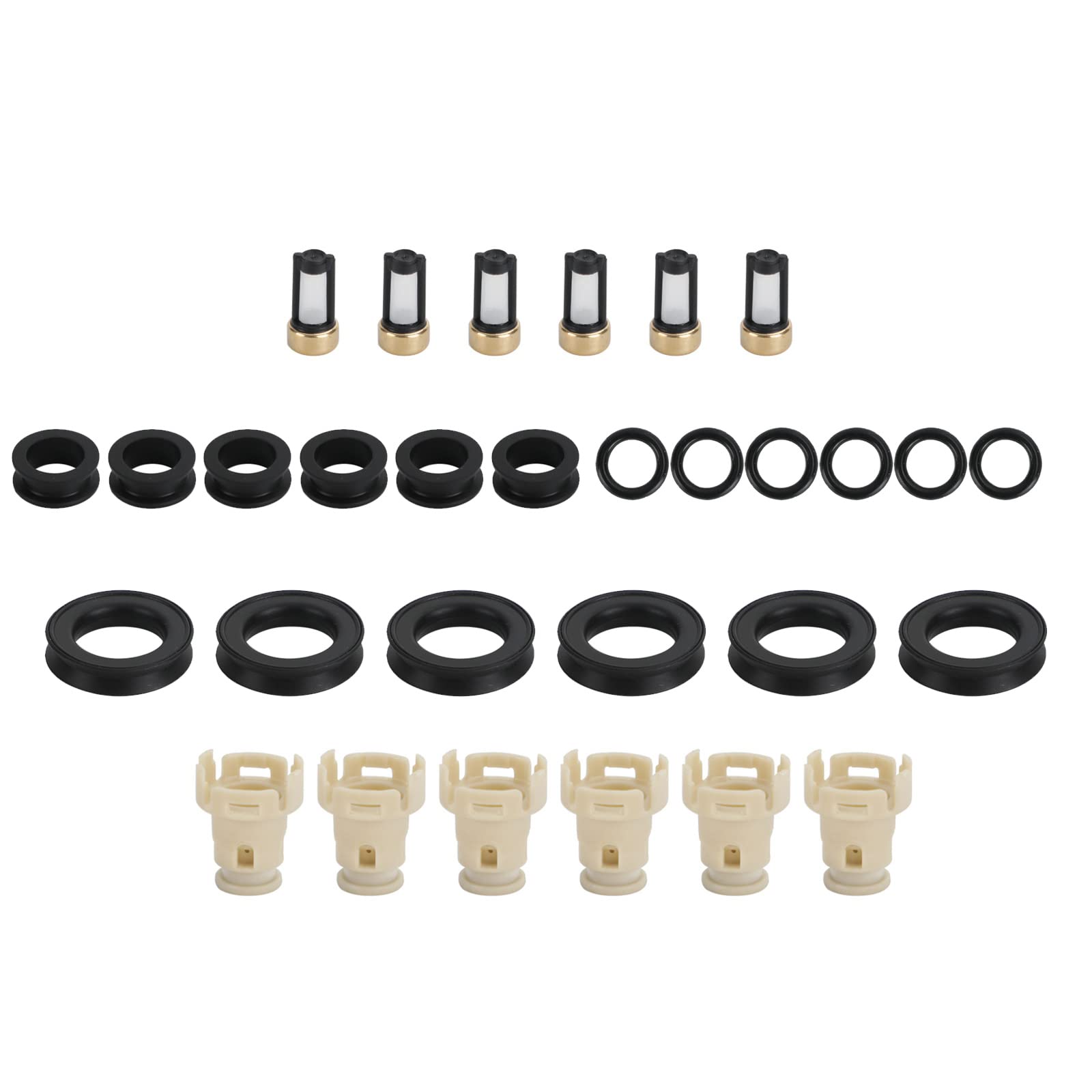 

Artudatech Car 6PCS Fuel Injector Rebuild Kit O-Ring Seal Filter Cap Fit For Toyota 3.4 V6 5VZFE