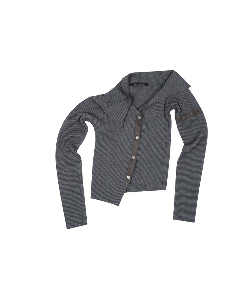 Dogma Ehks Square Knit Cardigan Gray