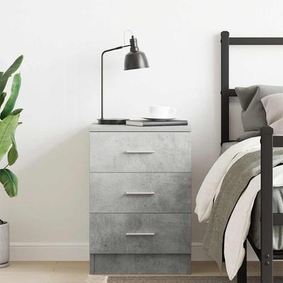 Nightstand Concrete Gray 38 X 35 X 56 Cm Particleboard