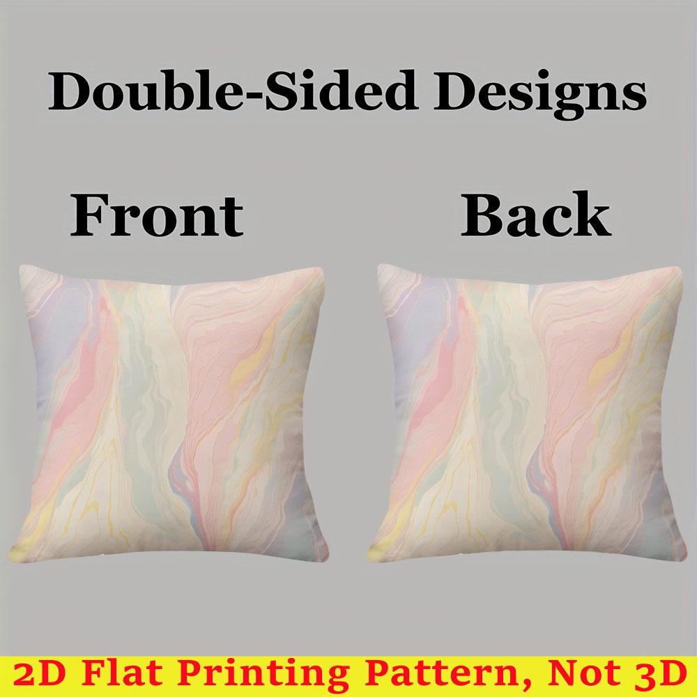 Pastel Marble Square Jacquard Pillow Cover for Sofa Office Waist Cushion Cover Home Decorative Pillowcase