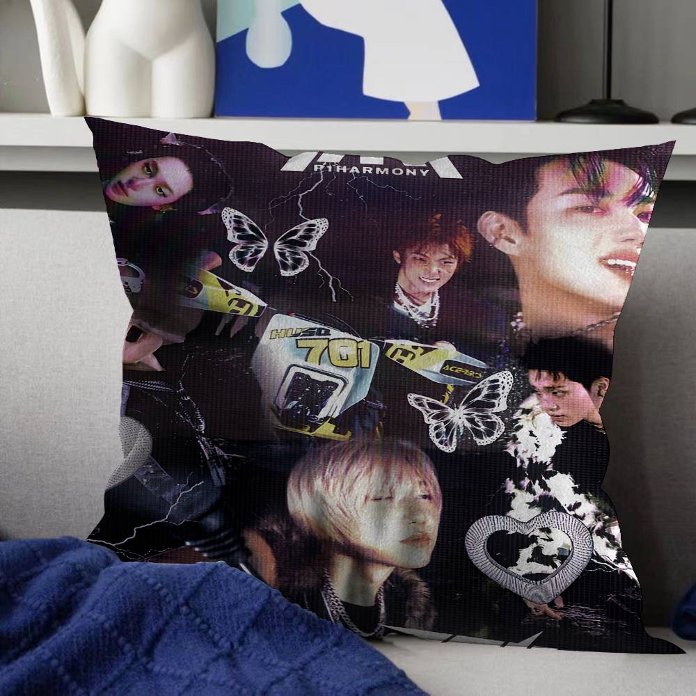 

Custom P1Harmony KPOP 45*45cm Cushion Cover Pillow Cover Decor Pillowcase Home Pillowcase for Couch Pillow 12x12Inch