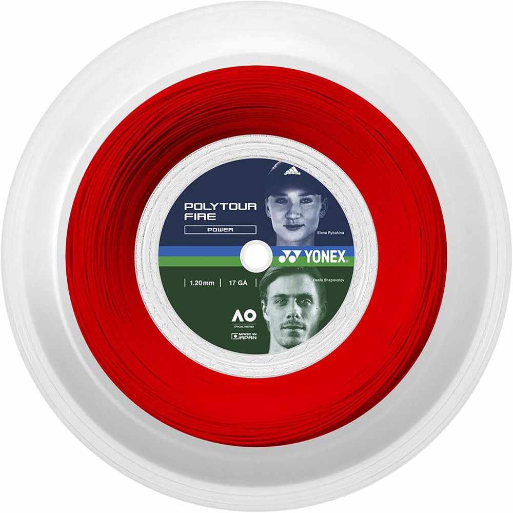 YONEX Poly Tour Fire Tennis String 120 200m Red 1.20mm