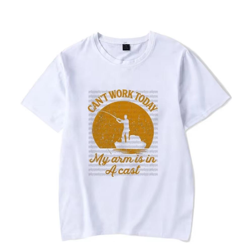 Can't Work Today Print Clothes for Men T-shirts Fishing Fisherman T Shirts Short Sleeve Vintage Tshirts Summer Oversized Shirts