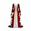 Women's Plus Size Dress Flared Sleeves Retro Long Gold Velvet Dress
