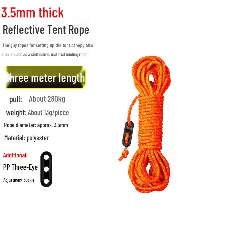 Reflective Wind Rope for Camping Tents - 4mm & 6mm Guy Rope