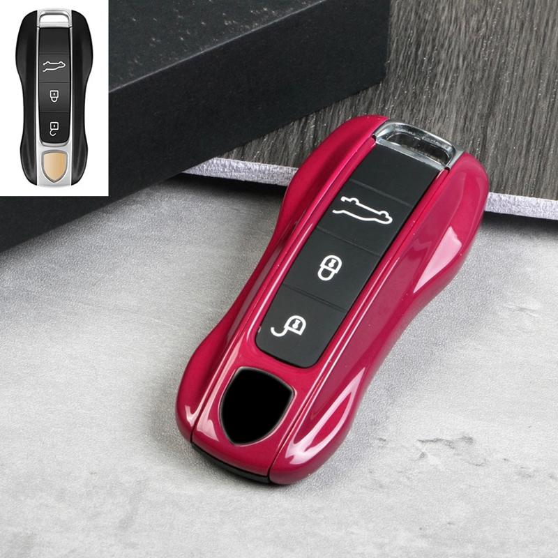 Für Porsche Cayenne 2011-2024 Panamera 911 Taycan Macan 14-24 718 Cayman Boxster Unifarbene ABS-Autoschlüsselhülle Abdeckung Zubehör