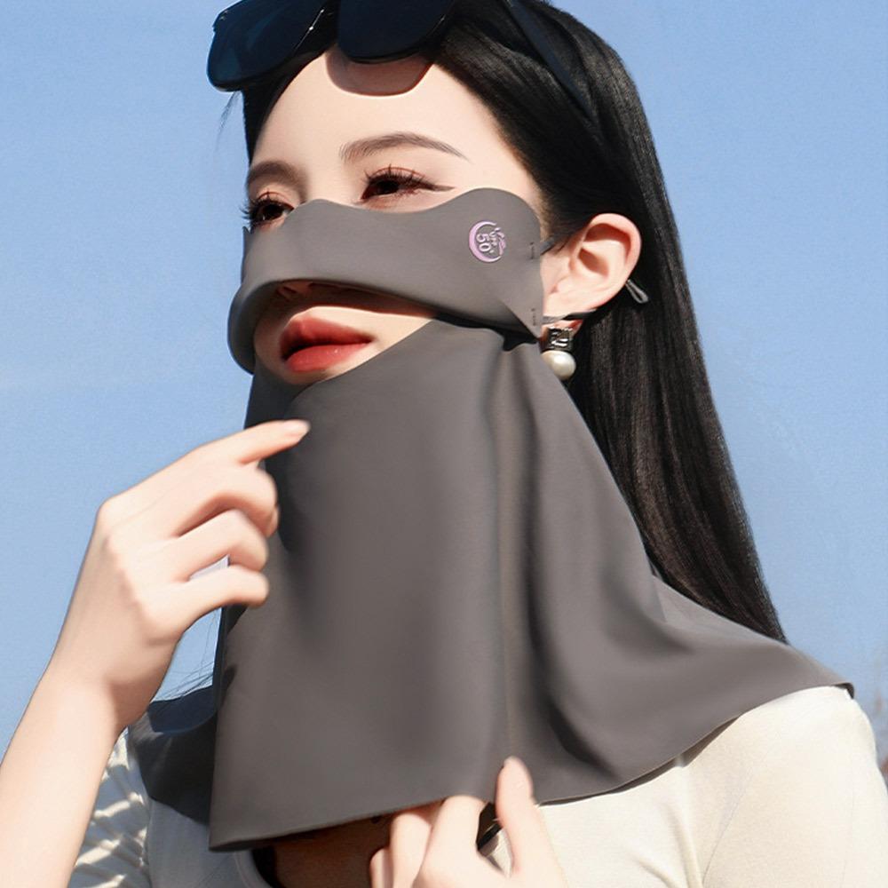 Ice Silk Mask Sun Protective Scarf UV Protection Integrated Facial Cover  for Women