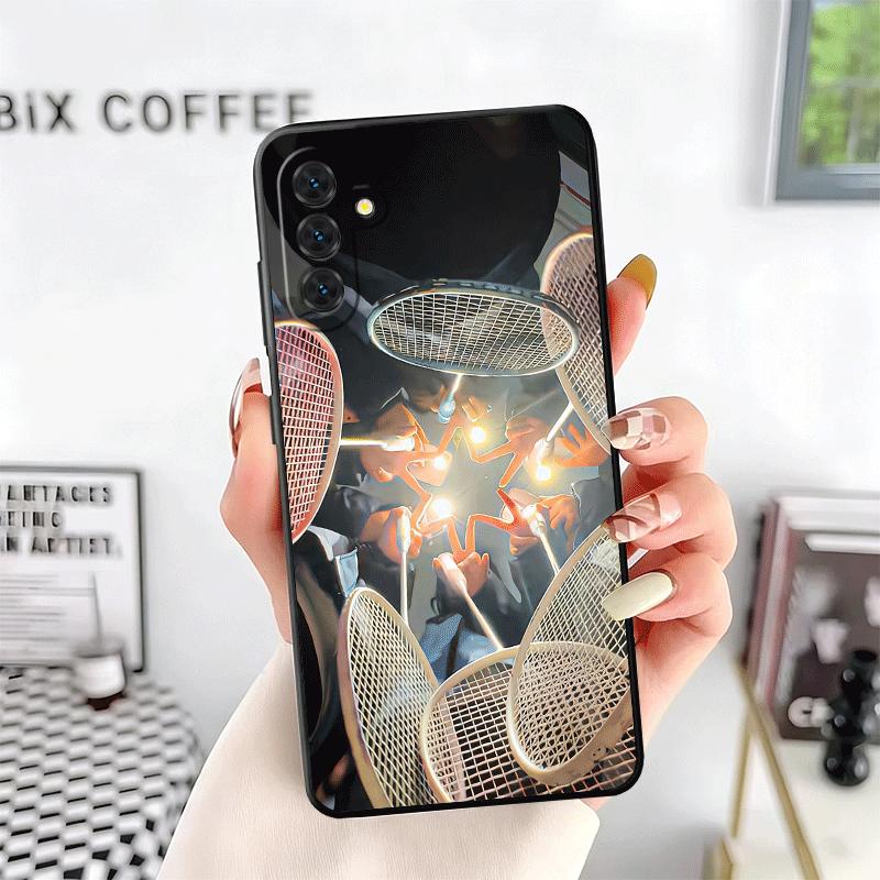 Badminton Sport Soft Phone Case for Samsung A17 A37 A57 A16 A26 A36 A56 A15 A25 A35 A55 A14 A24 A34 A54 A13 A23 A33 A53 A52 A12