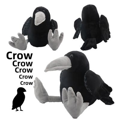 Non-Toxic 25Cm Black Crow Plush Birdie Cuddly Black Raven Plush Toy Realistic Crow Soft Christmas Gift For Kids Bird Lovers Home Decor